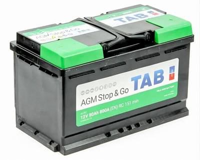 Аккумулятор автомобильный TAB AGM Stop&Go - 80 А/ч  [-+]