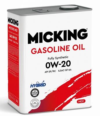 Моторное масло Micking Gasoline 0W-20 SP/RC