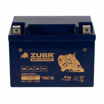 Мотоаккумулятор Zubr Bike Premium Nano Gel - 11 А/ч 170 А (YTZ12S) TTZ12S-BS [+-]