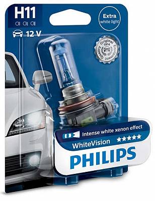Автолампа H11 Philips White Vision 3700K (12362WHVB1)