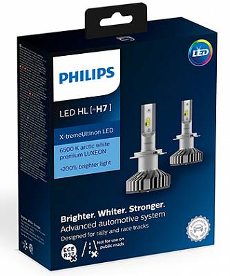 Светодиодные лампы H7 Philips X-Treme Ultinon LED +200% 6500K (12985BWX2)