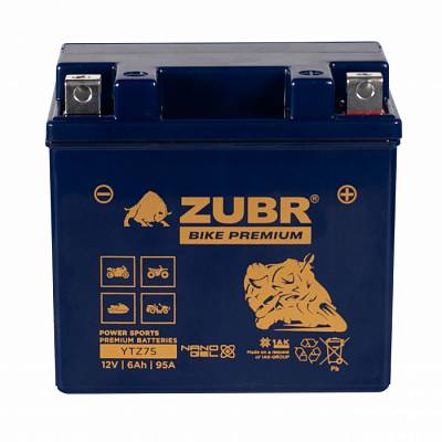 Мотоаккумулятор Zubr Bike Premium Nano Gel - 6 А/ч 80 А (YTZ7S) TTZ7S-BS [-+]