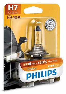 Автолампа H7 Philips Vision +30% (12972PRB1)
