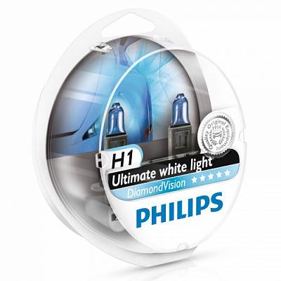 Автолампы H1 Philips DiamondVision 5000K (12258DVS2)