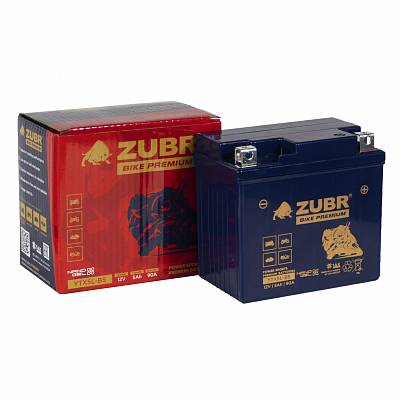 Мотоаккумулятор Zubr Bike Premium Nano Gel - 5 А/ч 90 А (YTX5L-BS) [-+]