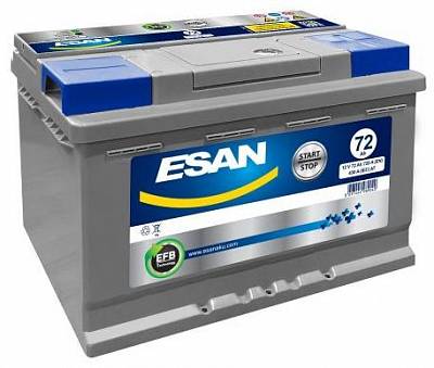 Аккумулятор Start-Stop автомобильный Esan EFB - 72 А/ч [-+]