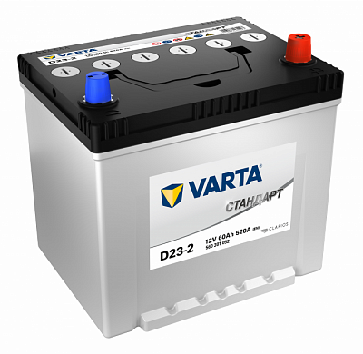Аккумулятор автомобильный Varta (VST) Стандарт Asia D23-2 - 60 А/ч (560 301 052, D23L) [-+]