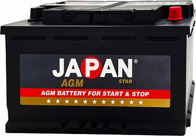 Аккумулятор автомобильный Japan Star Start-Stop AGM (L3) - 75 А/ч  [-+]