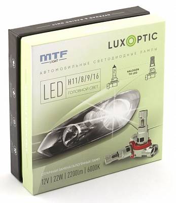Светодиодные лампы H8/H9/H11/H16 MTF LUXOPTIC LED 6000K (ST11K6)
