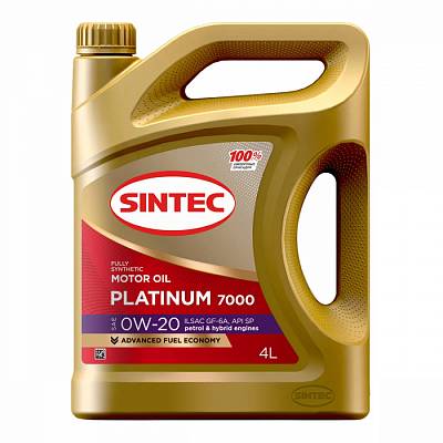 Моторное масло Sintec Platinum 0W-20 GF-6A API SP (4 л.)