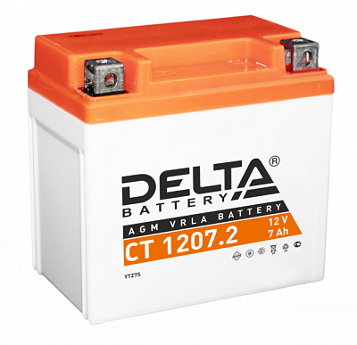 Мотоаккумулятор YTZ7S-BS Delta AGM - 7 А/ч 130 А (CT 1207.2)