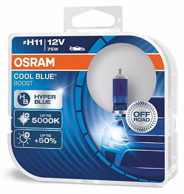 Автолампы H11 Osram Cool Blue Boost +50% 5000K (62211CBB-HCB)