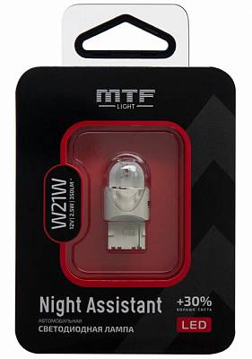 Светодиодные автолампы W21W MTF Night Assistant LED Red (NW21WR) красная
