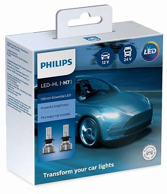 Светодиодные лампы H7 Philips Ultinon Essential LED 6500K (11972UE2X2)