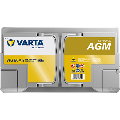 Аккумулятор Start-Stop автомобильный Varta A6 Dynamic AGM - 80 А/ч (580 901 080) [-+]