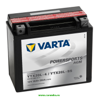 Мотоаккумулятор YTX20L-BS Varta AGM Powersports - 18 А/ч (518 901 025, 518 901 026) [- +]