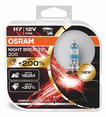 Автолампа H7 Osram Night Breaker 200 +200% (64210NB200-HCB)