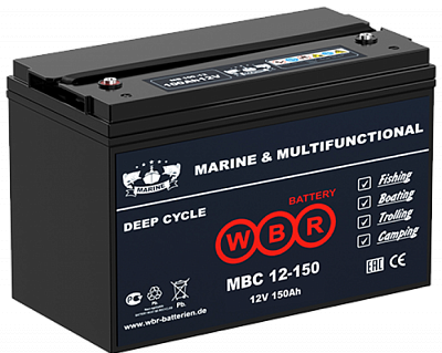 Аккумулятор WBR Marine MBC 12-150 CARBON - 150 А/ч - тяговый (для лодочных электромоторов)